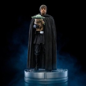 Luke Skywalker and Grogu Star Wars The Mandalorian Art 1/10 Scale Statue by Iron Studios